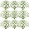 100 Pieces Artificial Flowers Plastic Baby Breath Flowers Faux Gypsophila DIY Floral Bouquets Arrangement Baby Breath Wedding Party Decoration for Party Home Office Garden Decor (White)